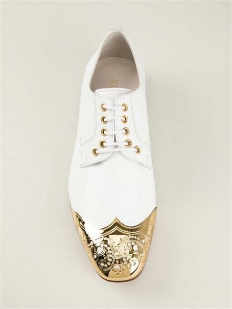 white dress shoes gold cap versace|Versace shoes credit card.